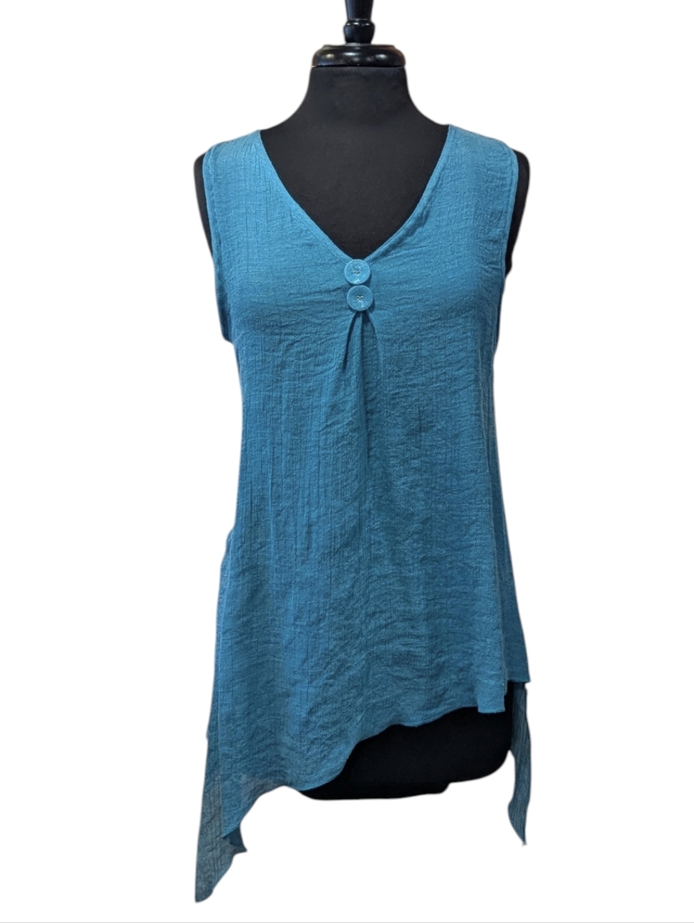Fairy Y2k Tank Pretty Angel Vintage Teal Asymmetrical Sleeveless V-Neck